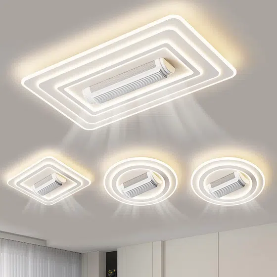 Iron Acrylic Remote Control Ceiling Fan Light in Metal and PC and Acrylic, product photograph