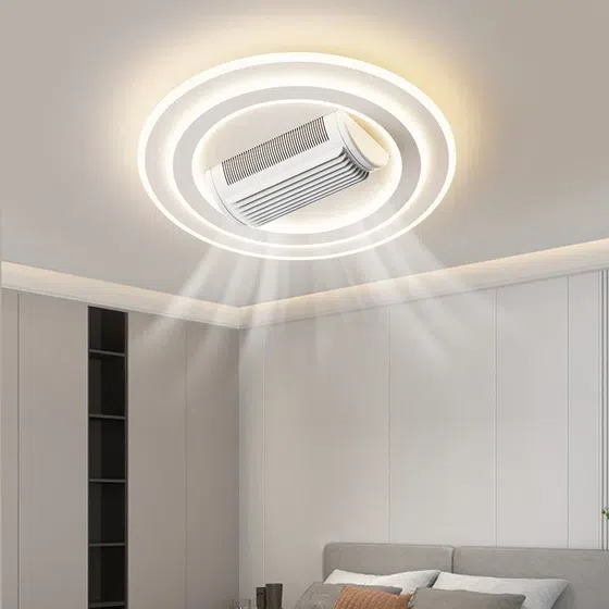 Iron Acrylic Remote Control Ceiling Fan Light in Metal and PC and Acrylic, scale view