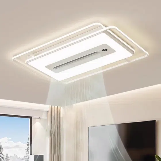 L110cm Iron Acrylic LED Ceiling Fan Lamp in Metal and PC and Acrylic, product photograph