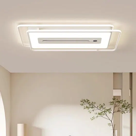 L110cm Iron Acrylic LED Ceiling Fan Lamp in Metal and PC and Acrylic, installed view