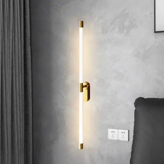 Iron Acrylic Linear Long Wall Light in Iron and Acrylic, detail view