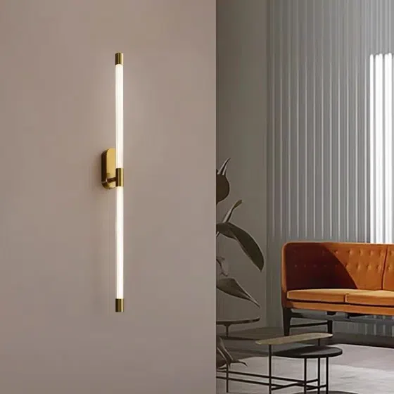 Iron Acrylic Linear Long Wall Light in Iron and Acrylic, scale view
