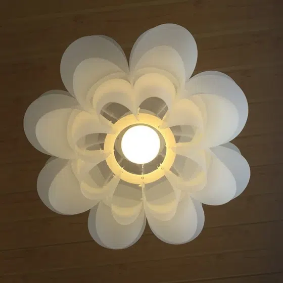Iron Acrylic Lotus Pendant Light in Iron and Acrylic, scale view