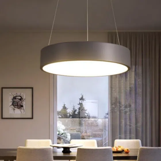 Iron Aluminum PVC Black Pendant Lamp in Aluminum and PVC and Iron, detail view