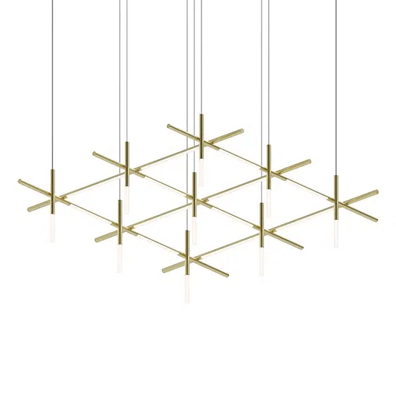 H33CM Iron Golden Black Maze Pendant Light in Iron, installed view