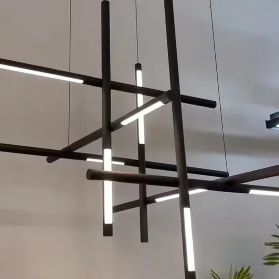 H33CM Iron Golden Black Maze Pendant Light in Iron, scale view