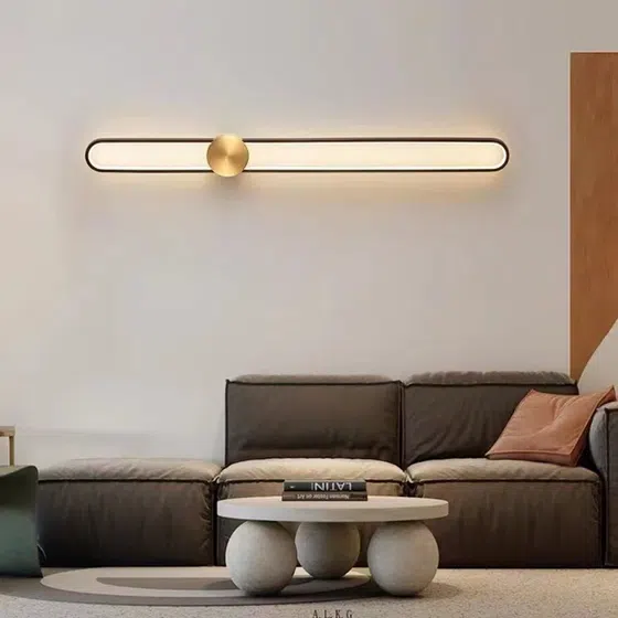 Iron Long Strip LED Wall Lamp in Iron, installed view