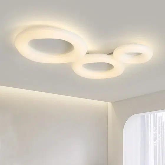 Iron PE Ring Round Pendant Light in Iron and PE, product photograph