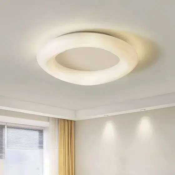 Iron PE Ring Round Pendant Light in Iron and PE, installed view