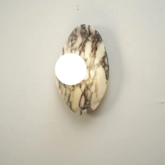 H30cm Irregular Alabaster Wall Light in Hardware and Bulgari Stone, product photograph