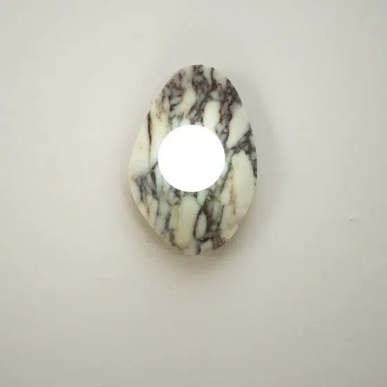 H30cm Irregular Alabaster Wall Light in Hardware and Bulgari Stone, installed view