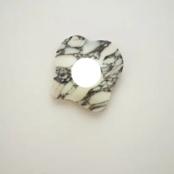 H29cm Irregular Marble LED Wall Lamp in Hardware and Bulgari Stone, product photograph