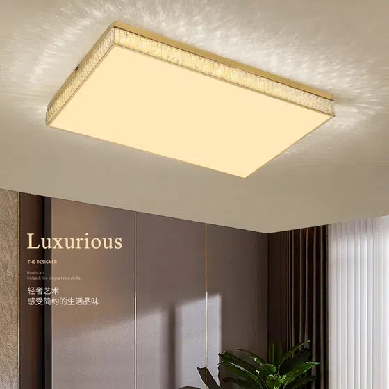 K9 Crystal Gold Ceiling Lamp in Stainless Steel and K9 Crystal and Acrylic, detail view