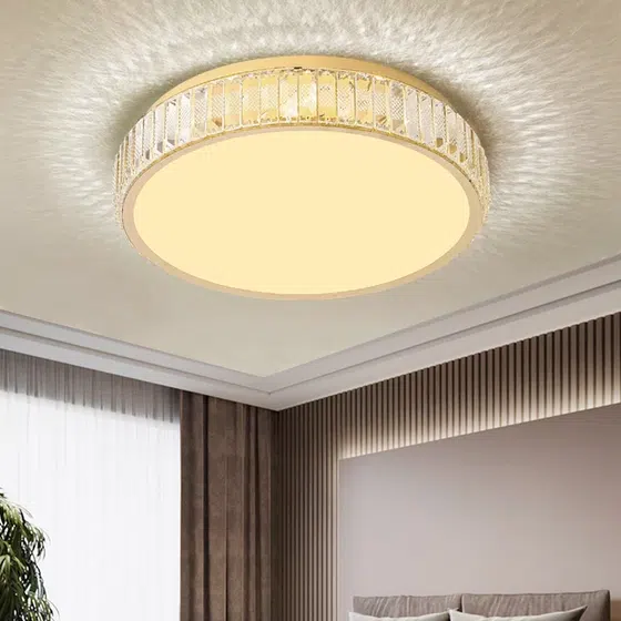 K9 Crystal Gold Ceiling Lamp in Stainless Steel and K9 Crystal and Acrylic, scale view