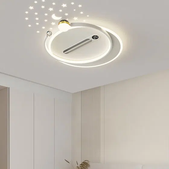 L105cm LED Silent Ceiling Fan Light in Metal and PC and Acrylic, scale view