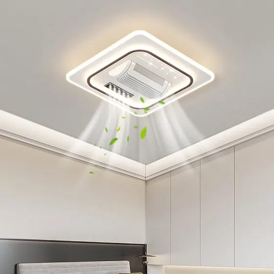 L105cm Remote Control Ceiling Fan Light in Metal and PC and Acrylic, detail view