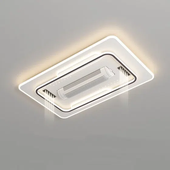 L105cm Remote Control Ceiling Fan Light in Metal and PC and Acrylic, scale view
