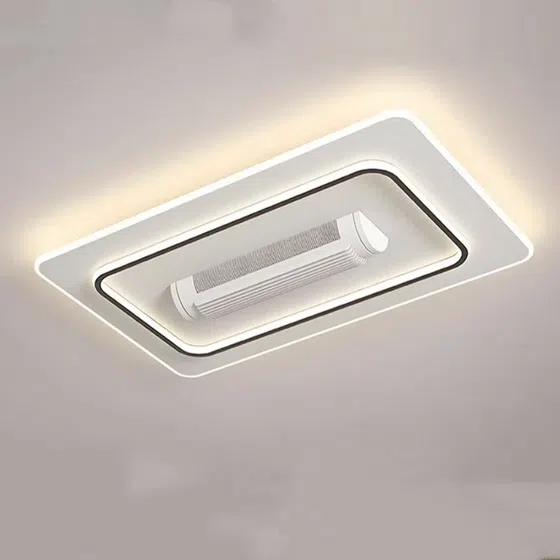 L105CM Rotated LED Ceiling Fan Light in Metal and PC and Acrylic, detail view