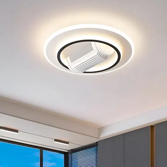 L105CM Rotated LED Ceiling Fan Light in Metal and PC and Acrylic, scale view