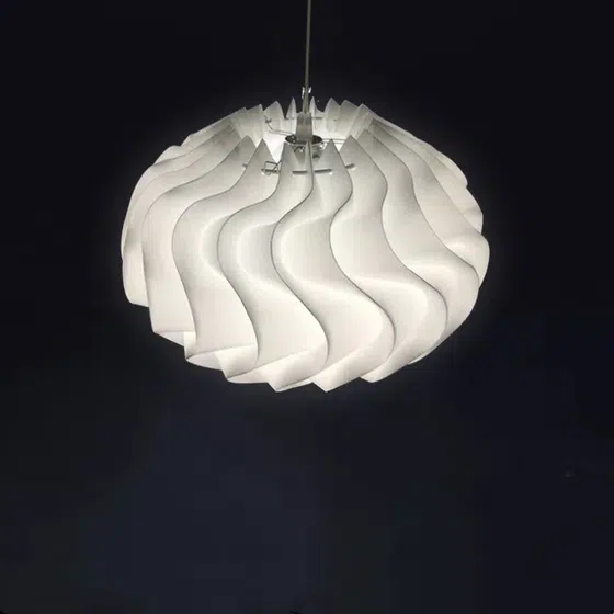 Lantern Acrylic Pendant Light in Iron and Acrylic, detail view