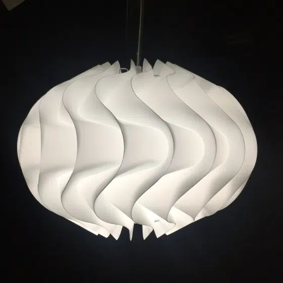 Lantern Acrylic Pendant Light in Iron and Acrylic, installed view