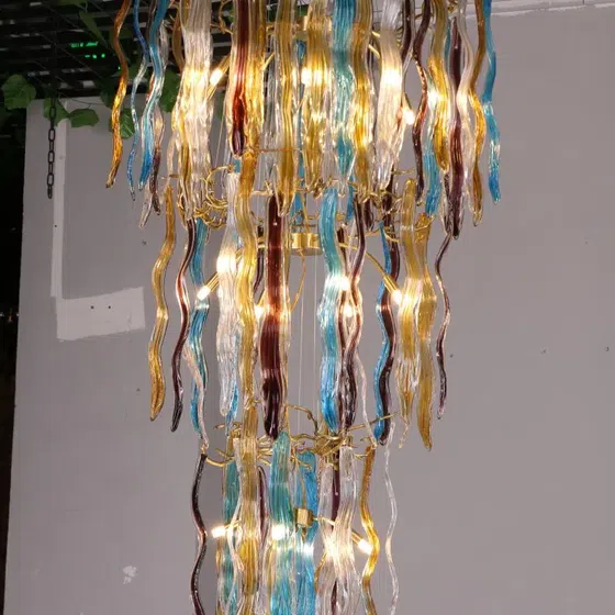 H150CM Large Chandelier Glass Branch in Copper and Glass, scale view