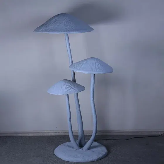 Large Mushroom Sculpture Standing Floor Lamp in Fiberglass, installed view