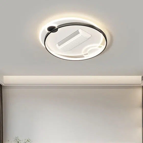 D50cm Leafless Remote Ceiling Fan Light in Metal and PC and Acrylic, detail view