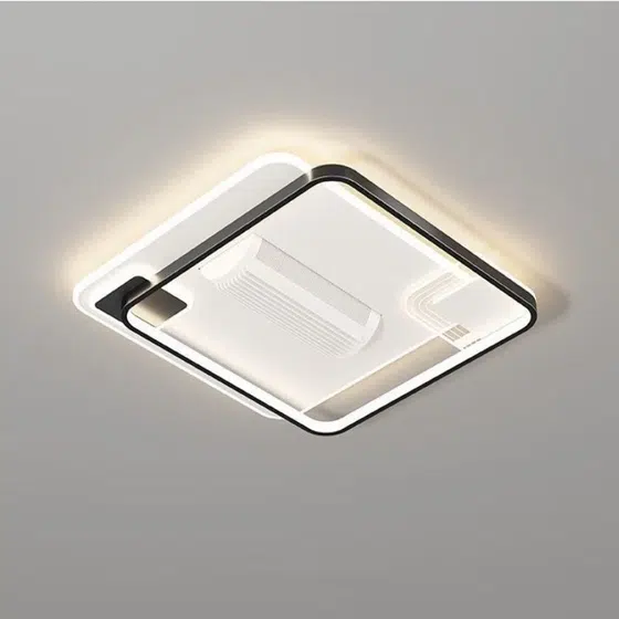 D50cm Leafless Remote Ceiling Fan Light in Metal and PC and Acrylic, scale view