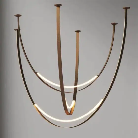 Leather Belt Silica Gel LED Pendant Lamp in Leather and Silica Gel, installed view