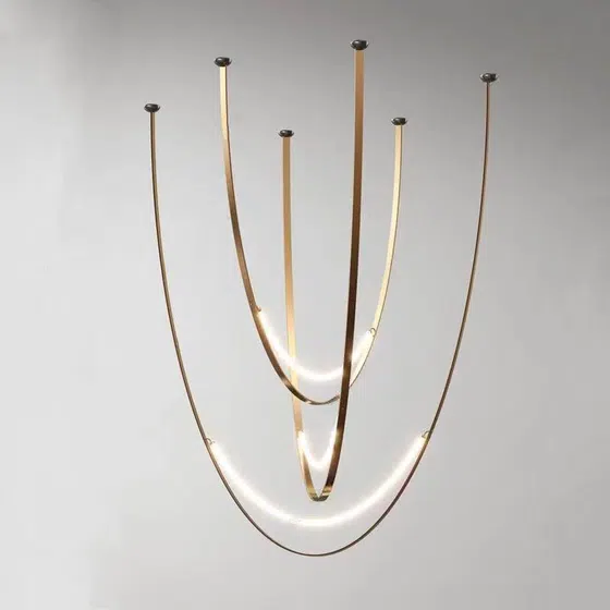 Leather Belt Silica Gel LED Pendant Lamp in Leather and Silica Gel, scale view