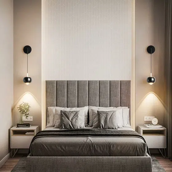 LED Black Ball Lens Wall Lamp in Aluminum and Lens, installed view