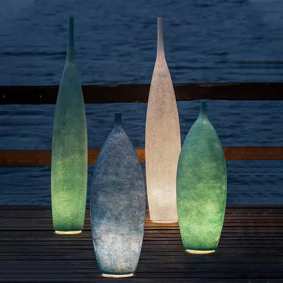 H92-142cm LED Colourful Vase Floor Light in Rotomolding Fiber, product photograph