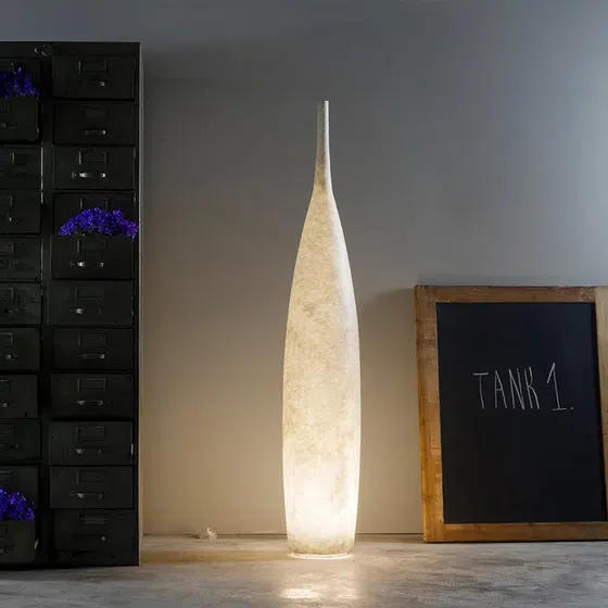 H92-142cm LED Colourful Vase Floor Light in Rotomolding Fiber, installed view
