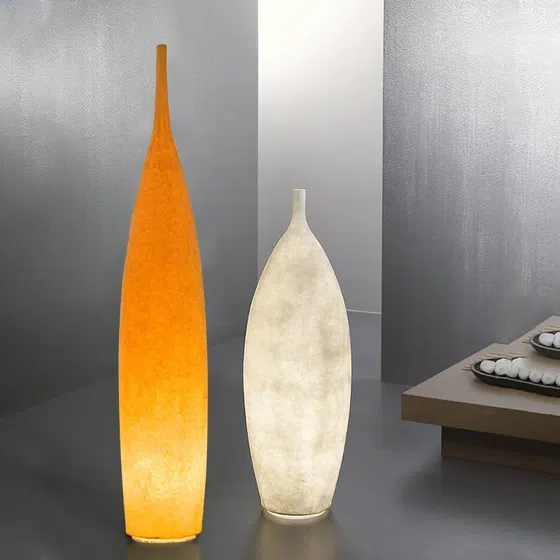 H92-142cm LED Colourful Vase Floor Light in Rotomolding Fiber, scale view