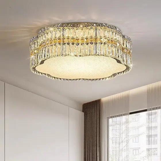 LED Crystal Acrylic Ceiling Light in Stainless Steel and Crystal and Acrylic, product photograph