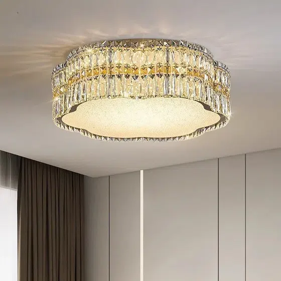 LED Crystal Acrylic Ceiling Light in Stainless Steel and Crystal and Acrylic, detail view
