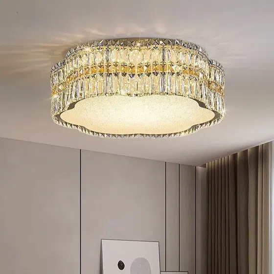 LED Crystal Acrylic Ceiling Light in Stainless Steel and Crystal and Acrylic, installed view