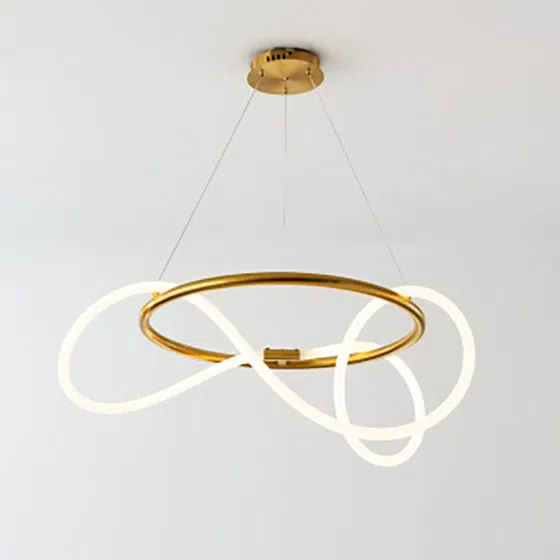 Long Strip Silicone Round Iron Pendant Lamp in Silicone and Metal, detail view