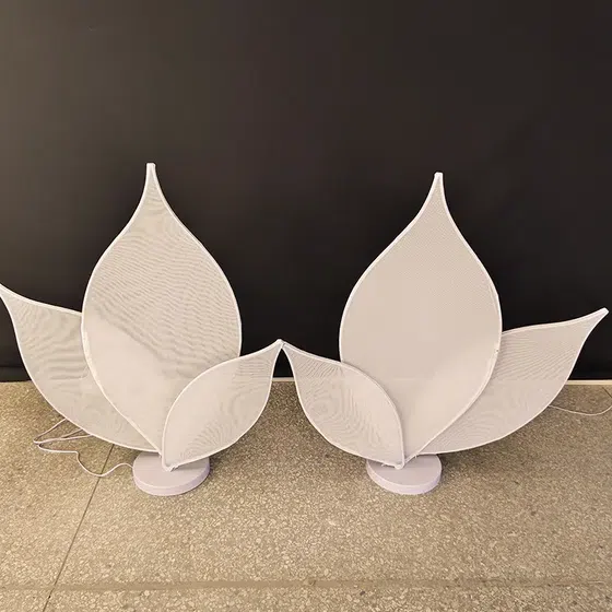Lotus Leaf LED Wedding Floor Lamp in Iron and Fabric, installed view