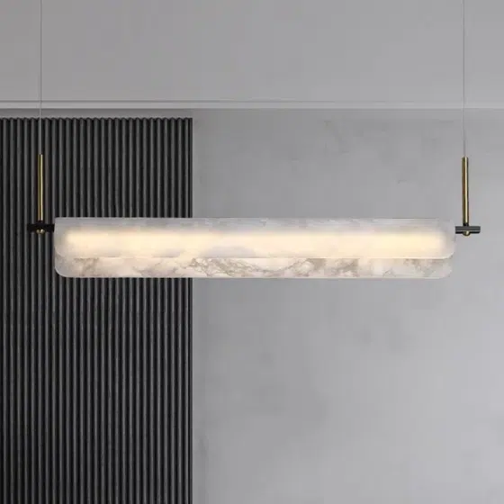 Full Copper Marble Black Gold Pendant Light in Copper and Marble, installed view