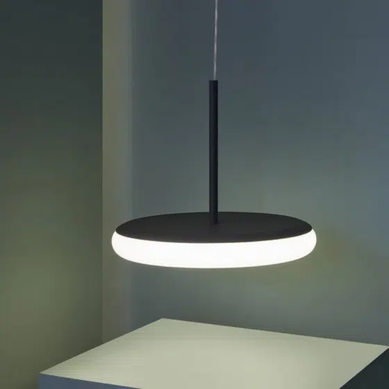 Matt Black White LED PE Pendant Lamp in Iron and PE, detail view