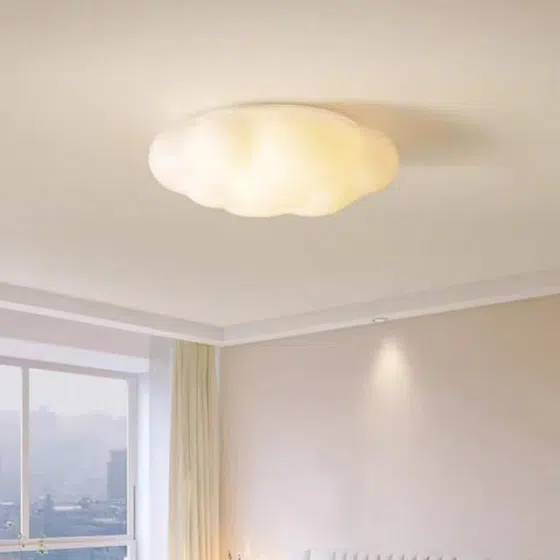 Matt White Cloud Iron Pendant Light in Iron and PE, product photograph