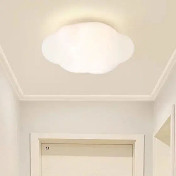 Matt White Cloud Iron Pendant Light in Iron and PE, scale view