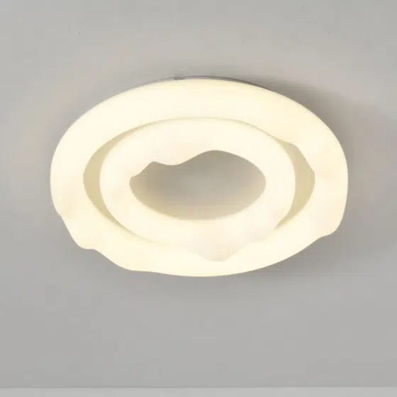 Matt White Iron Round Pendant Light in Iron and PE, scale view