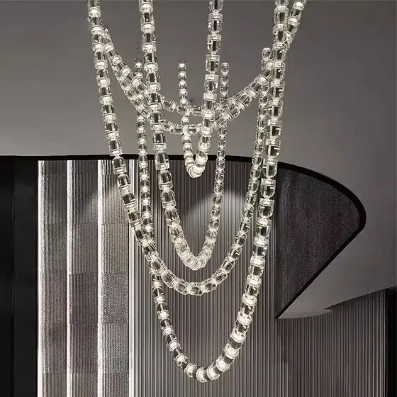 Metal Acrylic Linear Pendant Light in Metal and Acrylic, product photograph