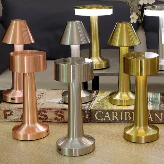 Metal Colourful LED Table Light in Metal and Acrylic, installed view