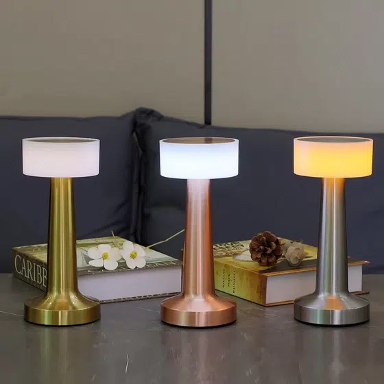Metal Colourful LED Table Light in Metal and Acrylic, scale view