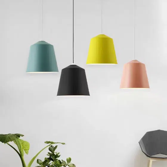 Multi-Color Optional Aluminum Pendant Light in Aluminum Cover and Aluminum Parts and Iron, product photograph