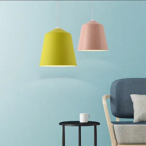 Multi-Color Optional Aluminum Pendant Light in Aluminum Cover and Aluminum Parts and Iron, scale view